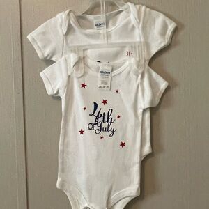 Set of 4th of July Kids One Piece - White and Red